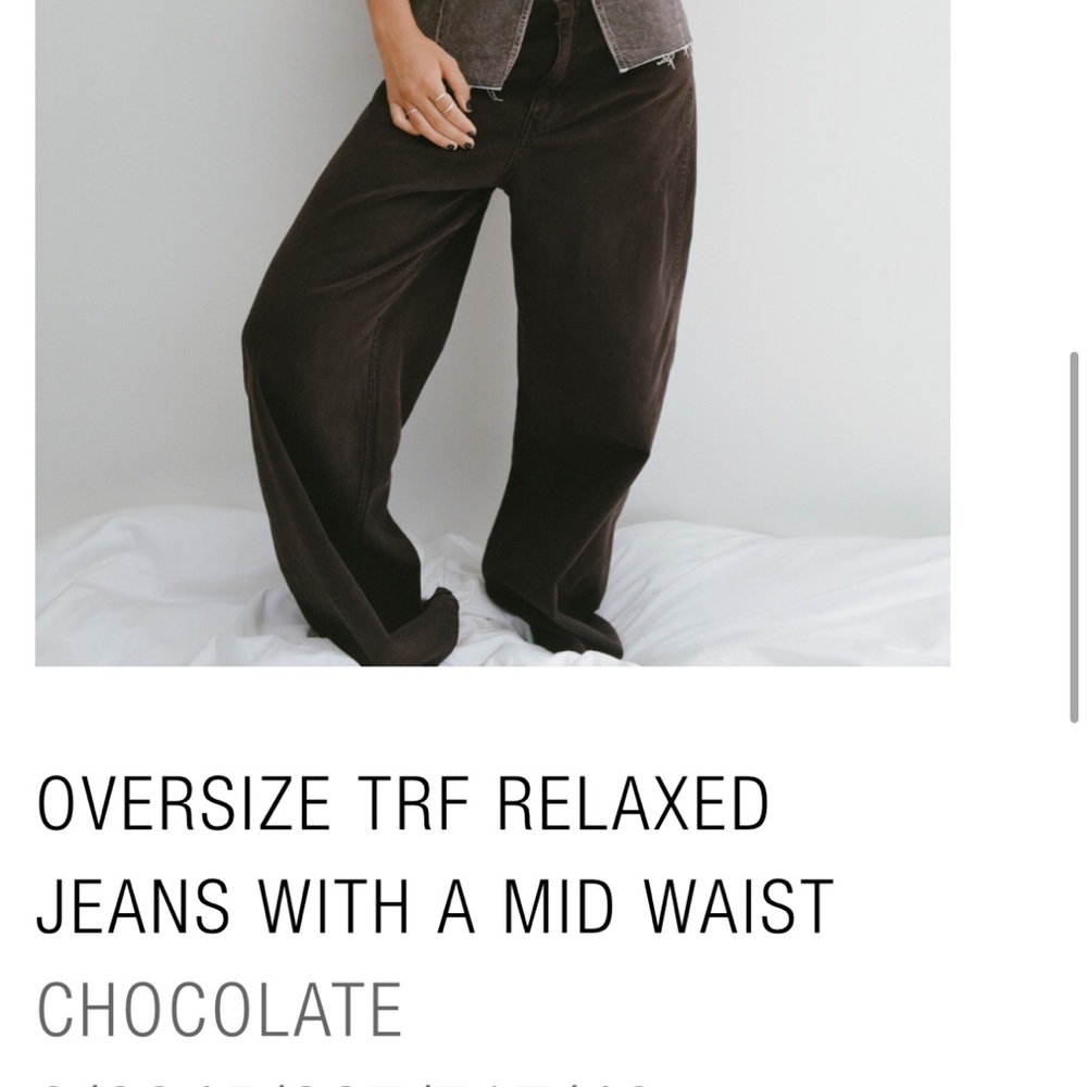 Chocolate Oversize TRF Relaxed Jeans